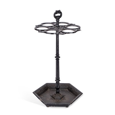 Lot 1028 - A REGENCY STYLE CAST IRON STICKSTAND