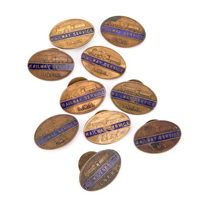 Lot 24 - A GROUP OF RAILWAY LAPEL SERVICE BADGES