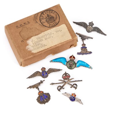Lot 28 - A GROUP OF SILVER MILITARY SWEETHEART BROOCHES/ BADGES