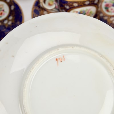 Lot 87 - A SET OF SIX ENGLISH PORCELAIN CUPS AND SAUCERS