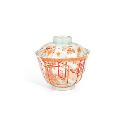 Lot 272 - A CHINESE IRON-RED DECORATED PORCELAIN BOWL AND COVER