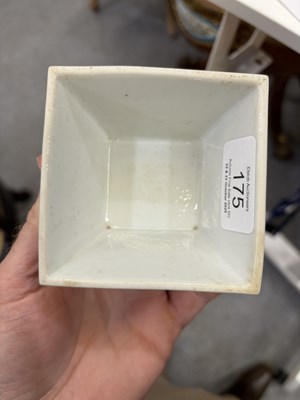 Lot 162 - A CHINESE PORCELAIN SQUARE CUP