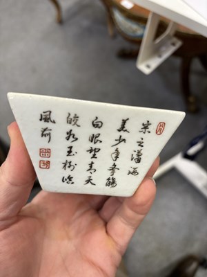 Lot 162 - A CHINESE PORCELAIN SQUARE CUP