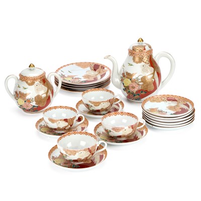 Lot 274 - A JAPANESE FUKAGAWA PORCELAIN TEA SERVICE