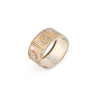 Lot 763 - AN AMERICAN AESTHETIC MOVEMENT MIXED METALS BANGLE