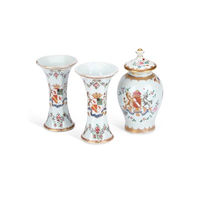 Lot 60 - A TRIO OF SAMSON PORCELAIN VASES