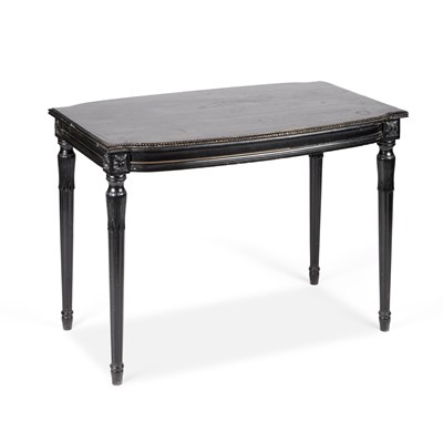 Lot 1044 - A 19TH CENTURY EBONISED CENTRE TABLE