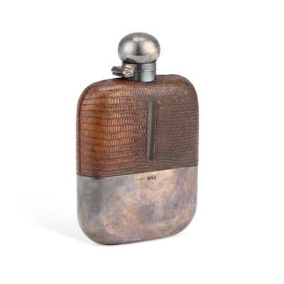 Lot 489 - A LARGE VICTORIAN SILVER-MOUNTED SPIRIT FLASK
