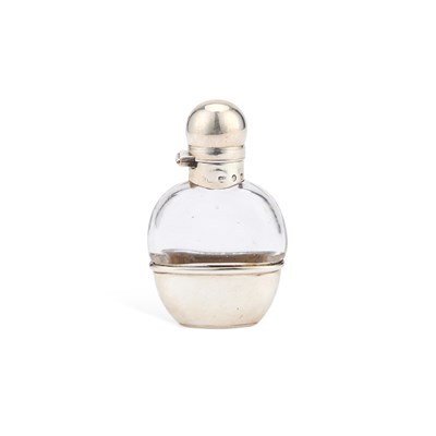 Lot 499 - A VICTORIAN SILVER-MOUNTED MINIATURE SPIRIT FLASK