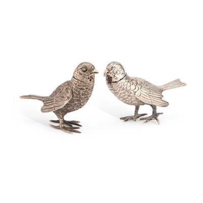 Lot 470 - TWO VICTORIAN SILVER NOVELTY PEPPER POTS