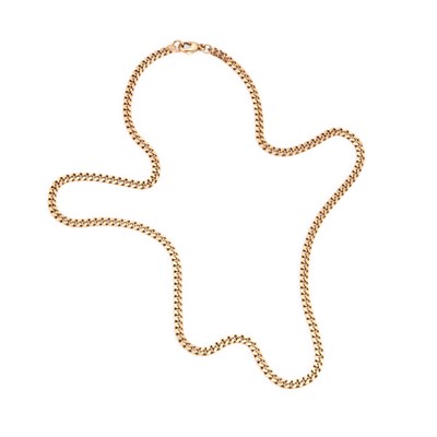Lot 738 - A 9 CARAT GOLD CUBAN LINK CHAIN