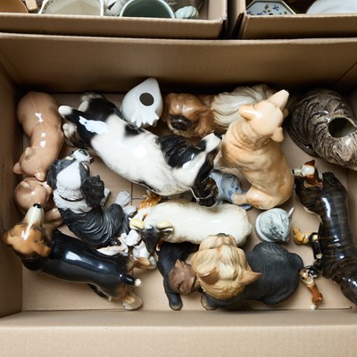 Lot 179 - TWO BOXES OF ANIMAL MODELS INCLUDING BESWICK
