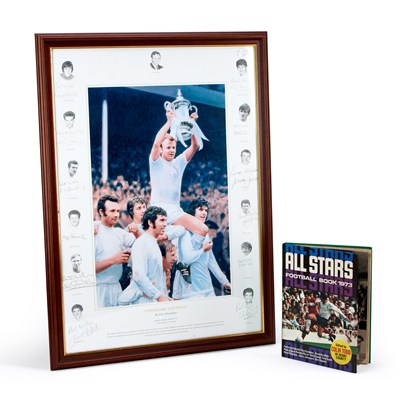 Lot 4 - A LEEDS UNITED 1972 'CENTENARY CUP FINAL' SIGNED COLOUR PHOTOGRAPHIC PRINT BY GARY BRANDHAM