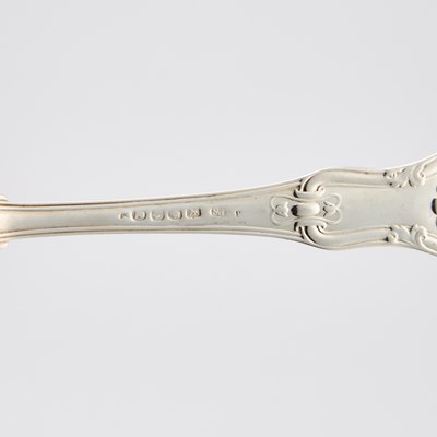 Lot 362 - A SET OF SIX GEORGE III SILVER TABLE FORKS