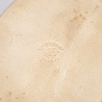 Lot 102 - A PAIR OF LEEDS POTTERY CREAMWARE BASKETS ON STANDS