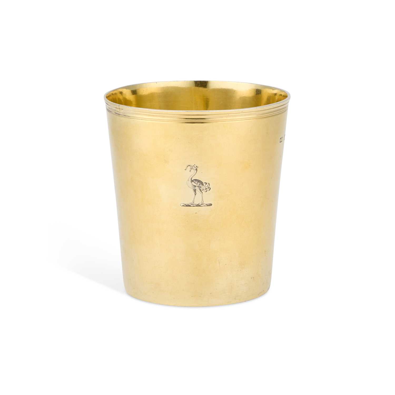 Lot 481 - A GEORGE IV SILVER-GILT BEAKER