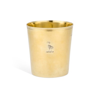 Lot 481 - A GEORGE IV SILVER-GILT BEAKER