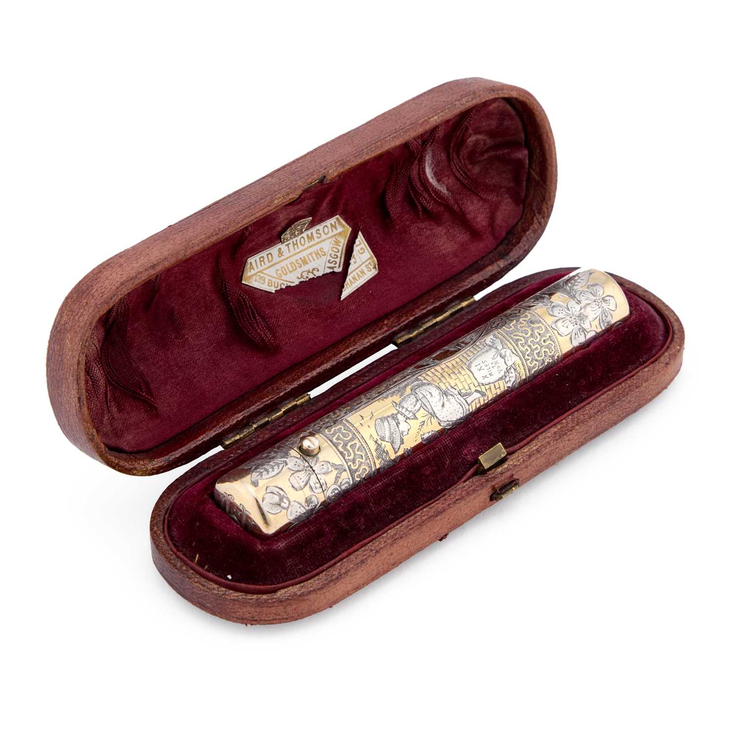Lot 497 - A VICTORIAN SILVER-GILT SCENT FLASK