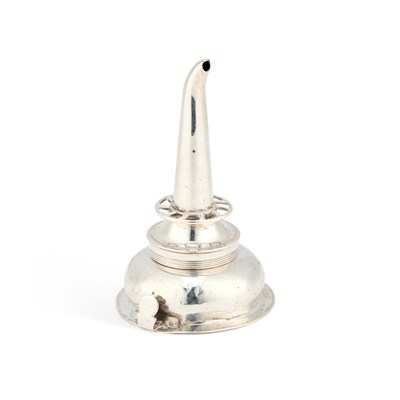 Lot 549 - A GEORGE III SILVER WINE FUNNEL