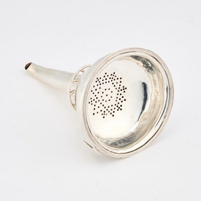 Lot 549 - A GEORGE III SILVER WINE FUNNEL