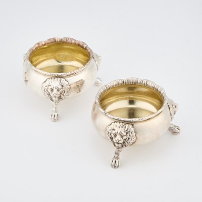 Lot 489 - A LARGE PAIR OF VICTORIAN SILVER SALTS