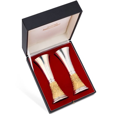 Lot 456 - ‘THE WESTMINSTER CATHEDRAL GOBLET’: A PAIR OF LIMITED EDITION SILVER AND SILVER-GILT GOBLETS