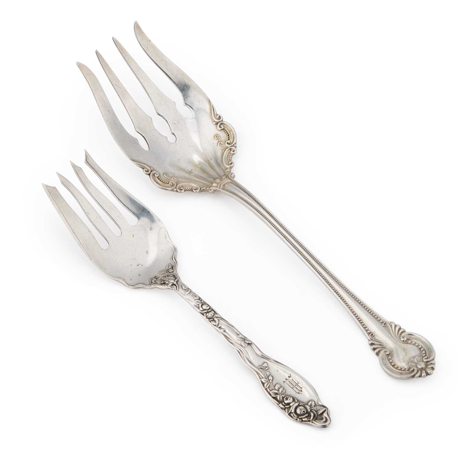 Lot 274 - TWO AMERICAN STERLING SILVER SERVING FORKS