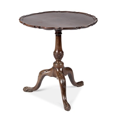 Lot 988 - A GEORGE II STYLE MAHOGANY TILT-TOP TRIPOD TABLE