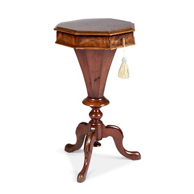 Lot 990 - A VICTORIAN MAHOGANY WORK TABLE