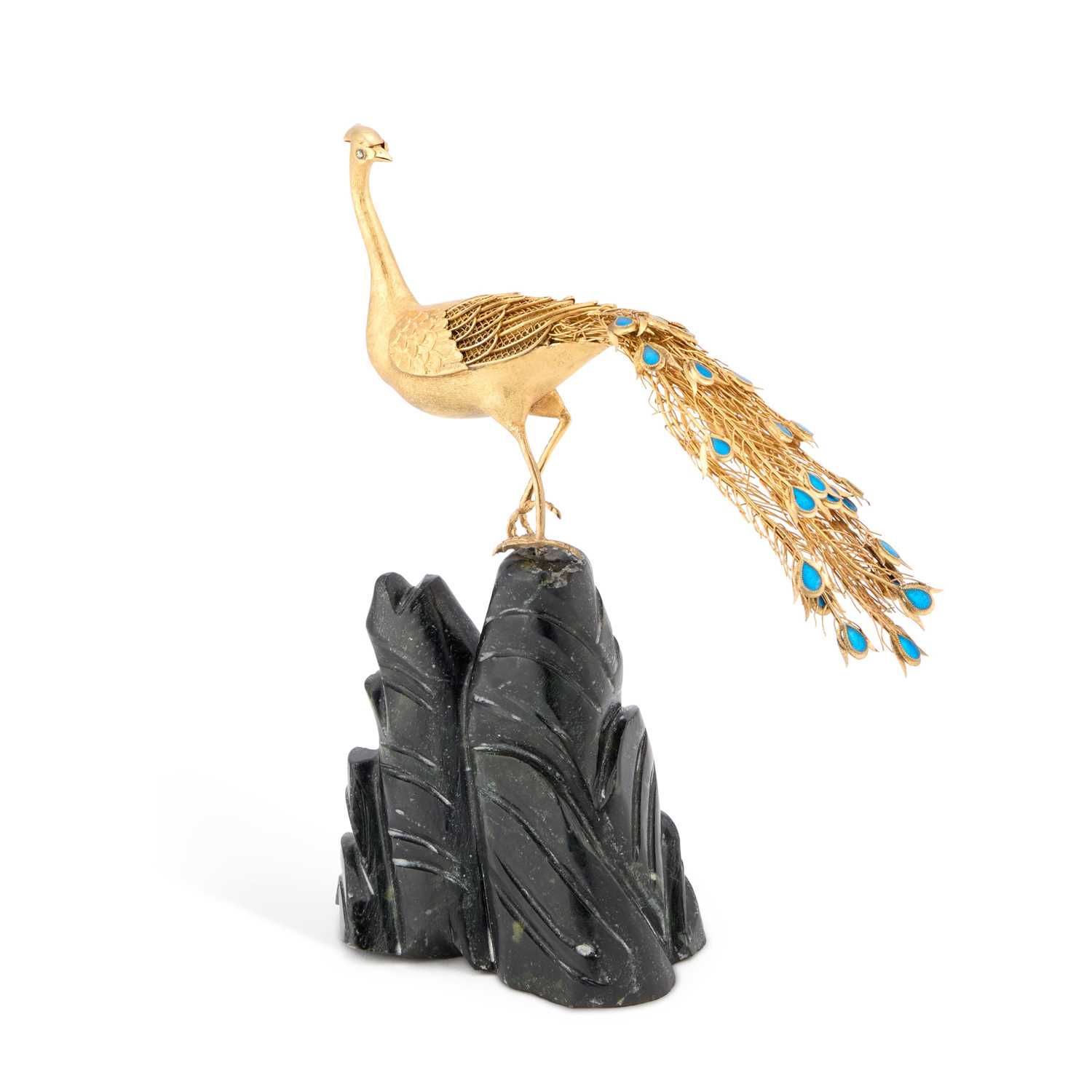 Lot 292 - A CHINESE SILVER-GILT LIMITED EDITION ‘PEKING PEACOCK’