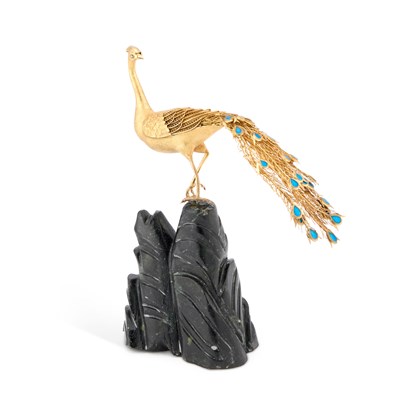 Lot 292 - A CHINESE SILVER-GILT LIMITED EDITION ‘PEKING PEACOCK’