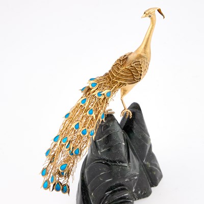 Lot 292 - A CHINESE SILVER-GILT LIMITED EDITION ‘PEKING PEACOCK’