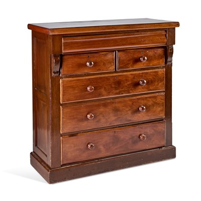 Lot 964 - A VICTORIAN MAHOGANY CHEST OF DRAWERS