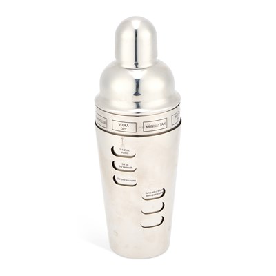 Lot 253 - A VINTAGE STAINLESS STEEL ‘RECIPE’ COCKTAIL SHAKER