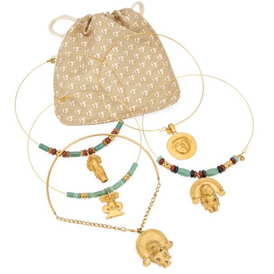 Lot 223 - FIVE REPLICA PRE-COLUMBIAN NECKLACES