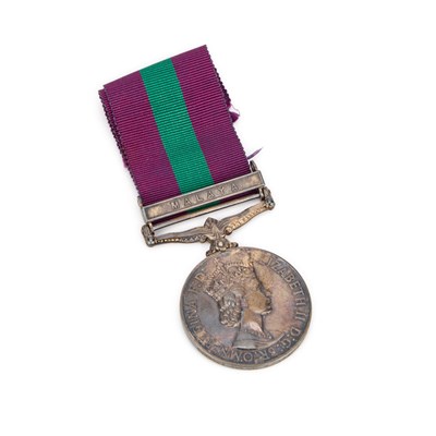 Lot 35 - AN ELIZABETH II GENERAL SERVICE MEDAL (G.S.M) WITH A MALAYA CLASP
