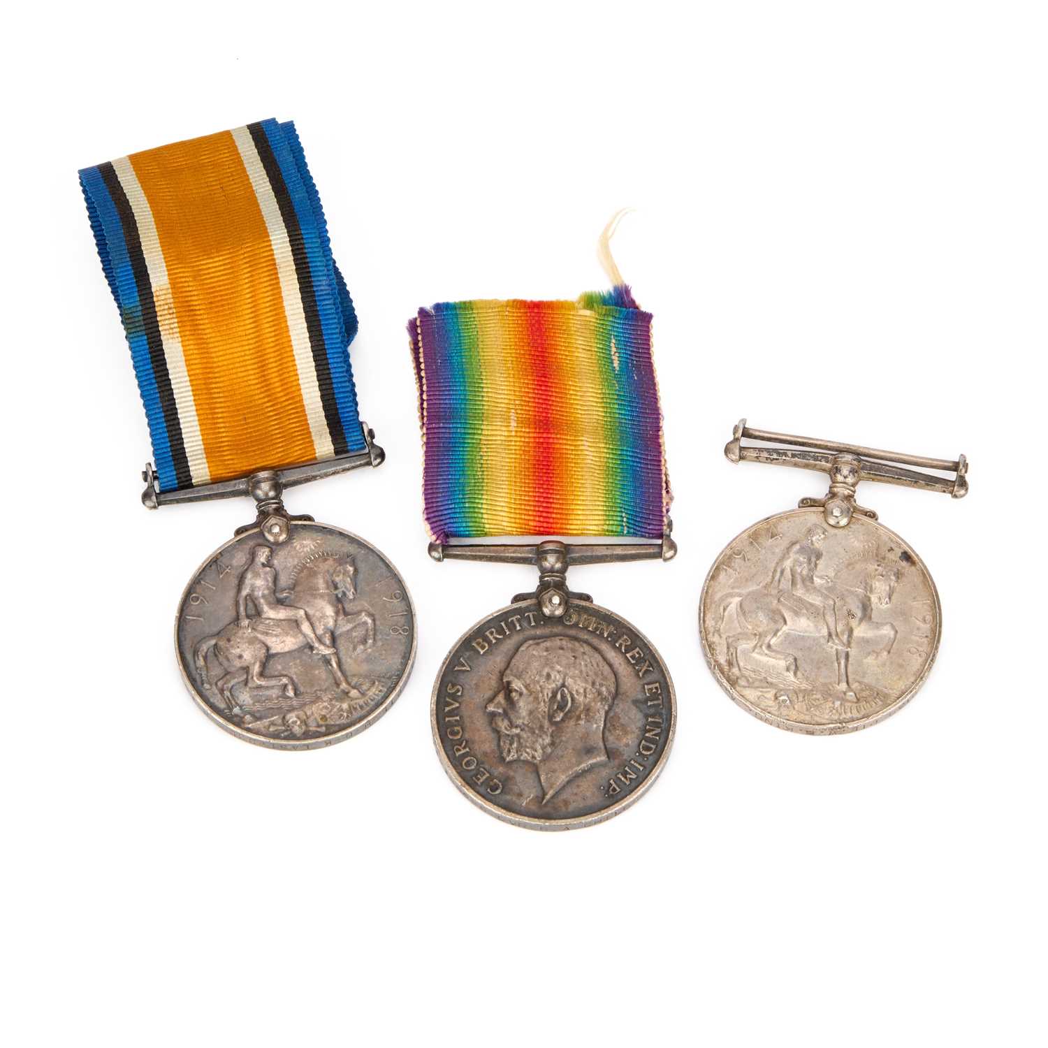 Lot 38 - THREE FIRST WORLD WAR WAR MEDALS