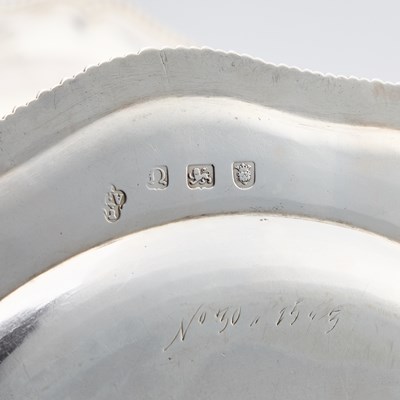 Lot 540 - A FINE SET OF TWELVE GEORGE III SILVER DINNER PLATES
