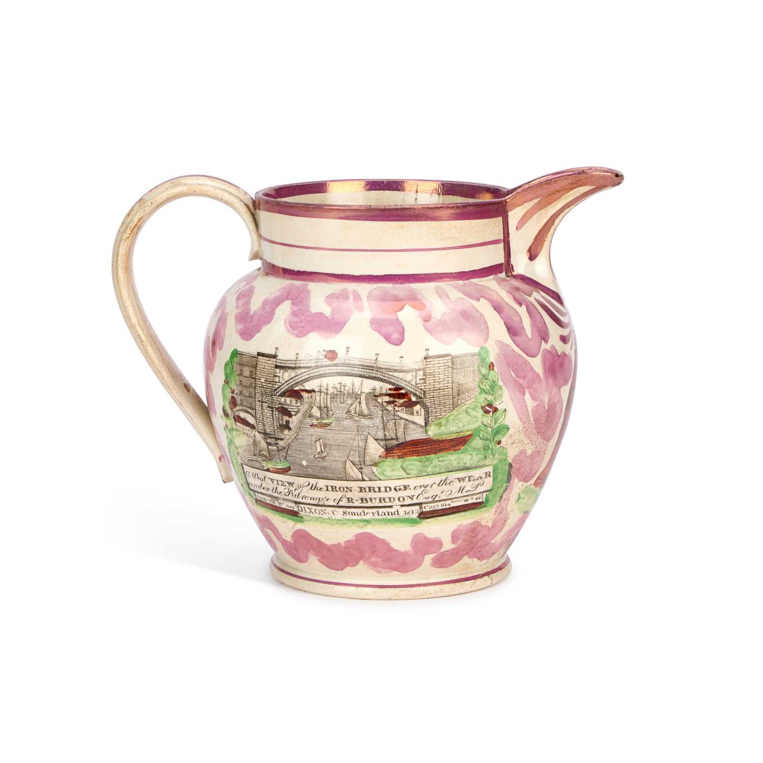Lot 108 - AN EARLY 19TH CENTURY SUNDERLAND LUSTRE JUG