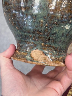 Lot 486 - A CHINESE CELADON-GLAZED CONG VASE
