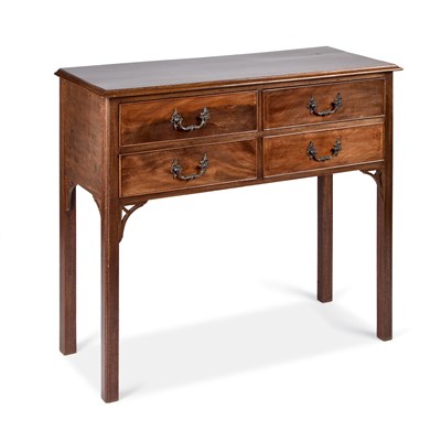 Lot 998 - A GEORGE III STYLE MAHOGANY SIDE CABINET
