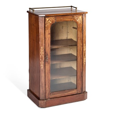 Lot 959 - A VICTORIAN INLAID WALNUT MUSIC CABINET