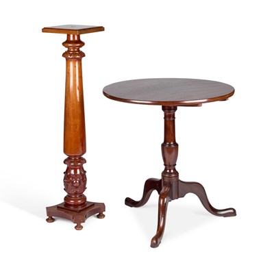 Lot 1018 - A GEORGE III MAHOGANY TILT-TOP TRIPOD TABLE