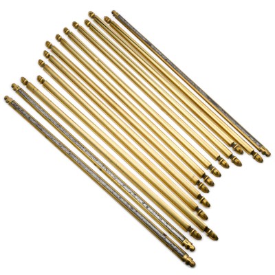 Lot 98 - A COLLECTION OF FOURTEEN BRASS STAIR RODS