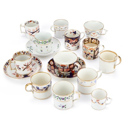 Lot 70 - A COLLECTION OF DERBY COFFEE CANS, CUPS AND SAUCERS