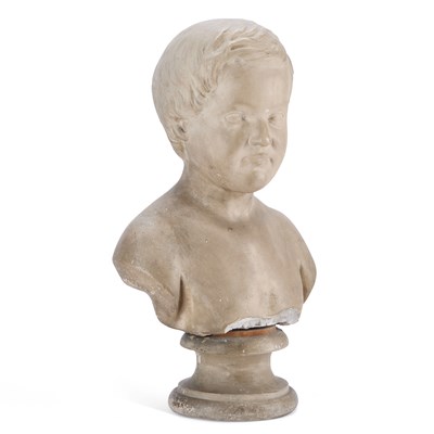 Lot 993 - AN ENGLISH SCHOOL PORTRAIT BUST OF A CHILD