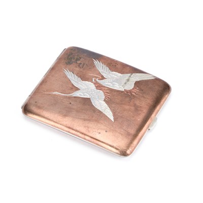 Lot 297 - A JAPANESE MIXED-METAL CIGARETTE CASE
