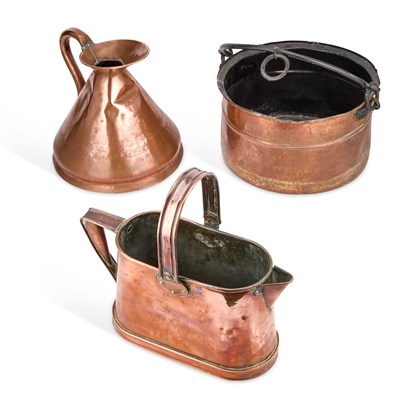 Lot 168 - A GROUP OF THREE COPPER VESSELS