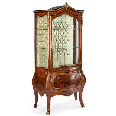 Lot 962 - A FRENCH GILT-METAL MOUNTED WALNUT VITRINE