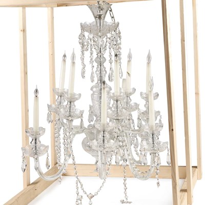 Lot 232 - A LARGE PERIOD-STYLE GLASS CHANDELIER
